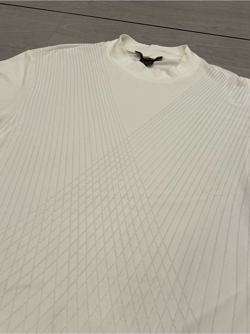 Vintage Nike Tiger Woods Golf Shirt Mens XL White Geometric Mock Neck Y2K TW